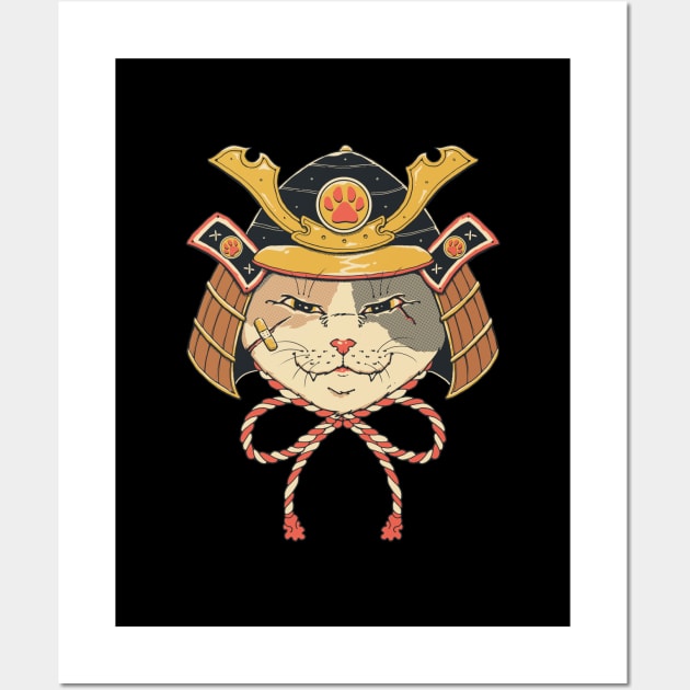 Neko Samurai Head Wall Art by Vincent Trinidad Art